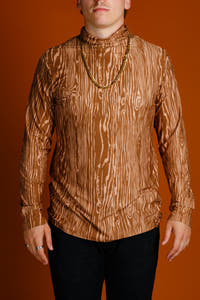 men's log pattern holiday turtleneck