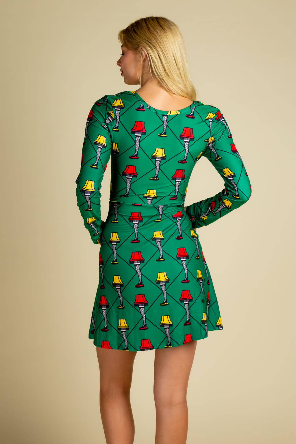 Ladies Leg Lamp Christmas Skater Dress