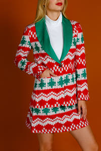 The Red Ryder | Women's Knit Print Christmas Suit