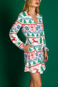 red white and green christmas dress