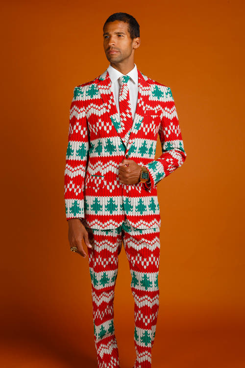 Knit Print Christmas Suit | The Red Ryder