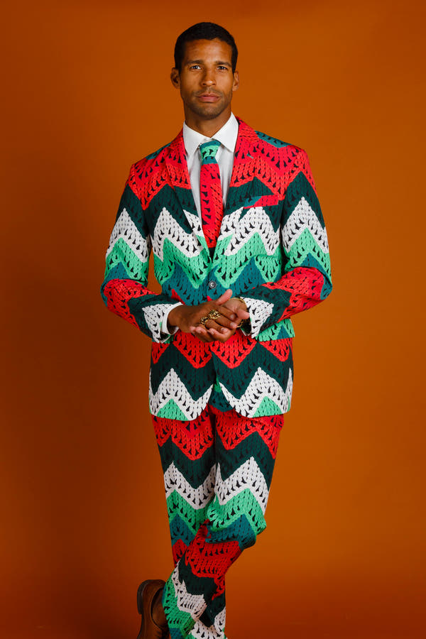 The Dapper Doily | Quilted Print Christmas Suit
