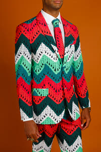 Knit print Christmas suit for men