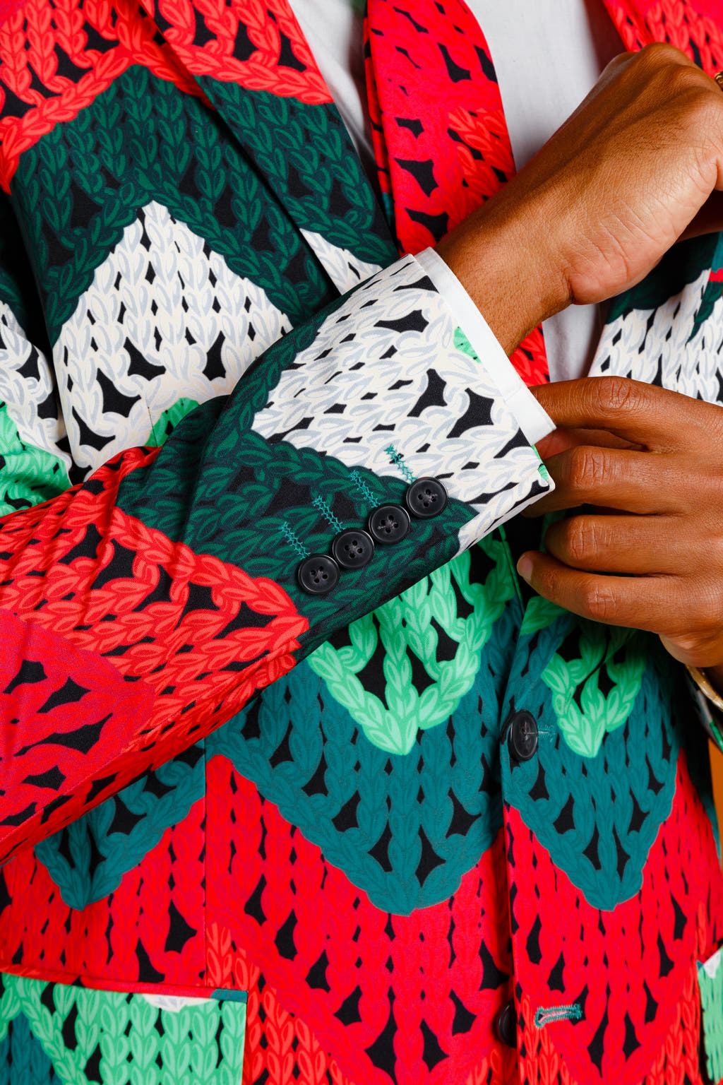Big knit print Christmas suit for men