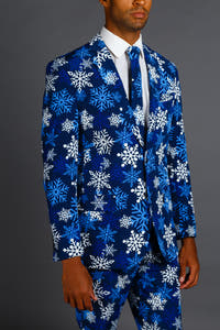 blue snowflake holiday suit