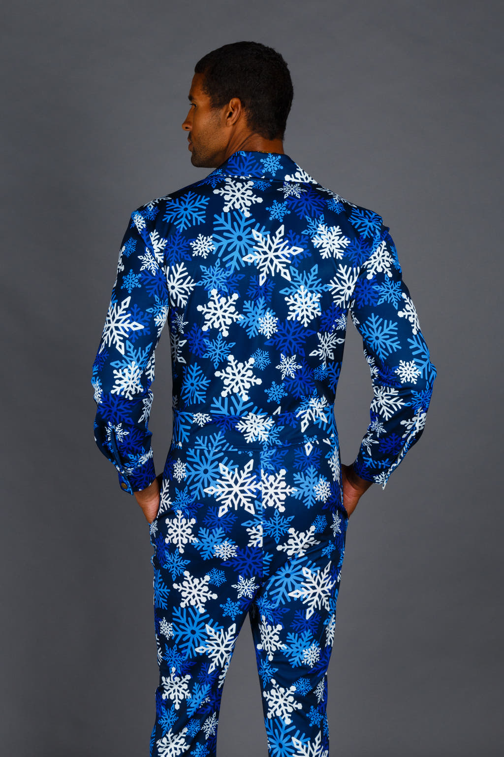 Blue Snowflake Xmas Flight Suit for Men