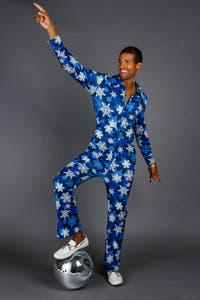 Mens Blue Snowflake Flight Suit