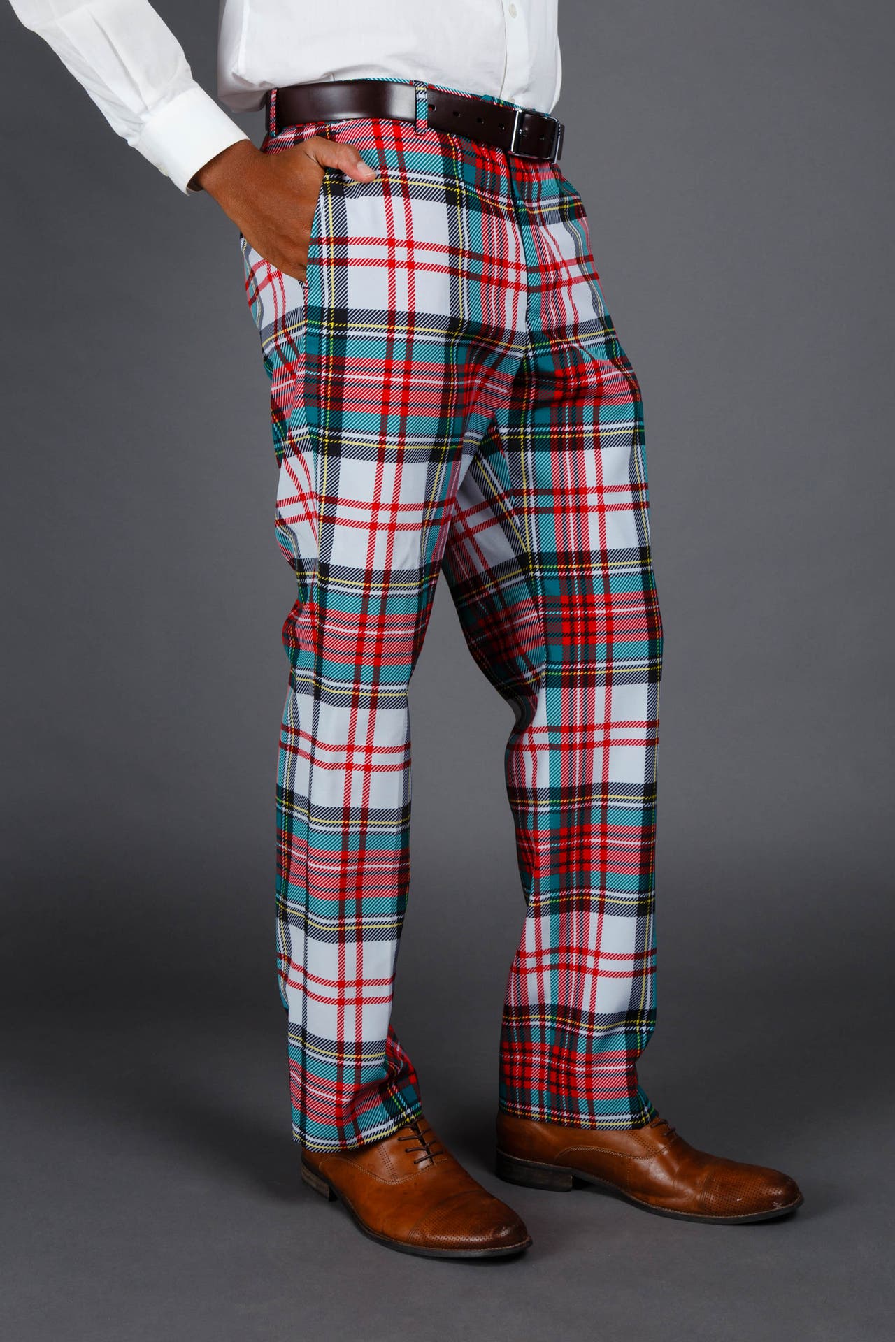 Scotch on the Rocks holiday plaid Christmas suit pants