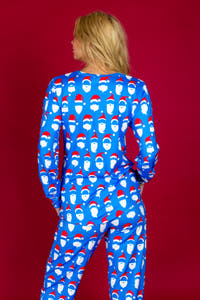 women's santa faces pjs