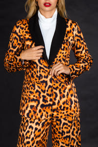 women blazer with leopard print