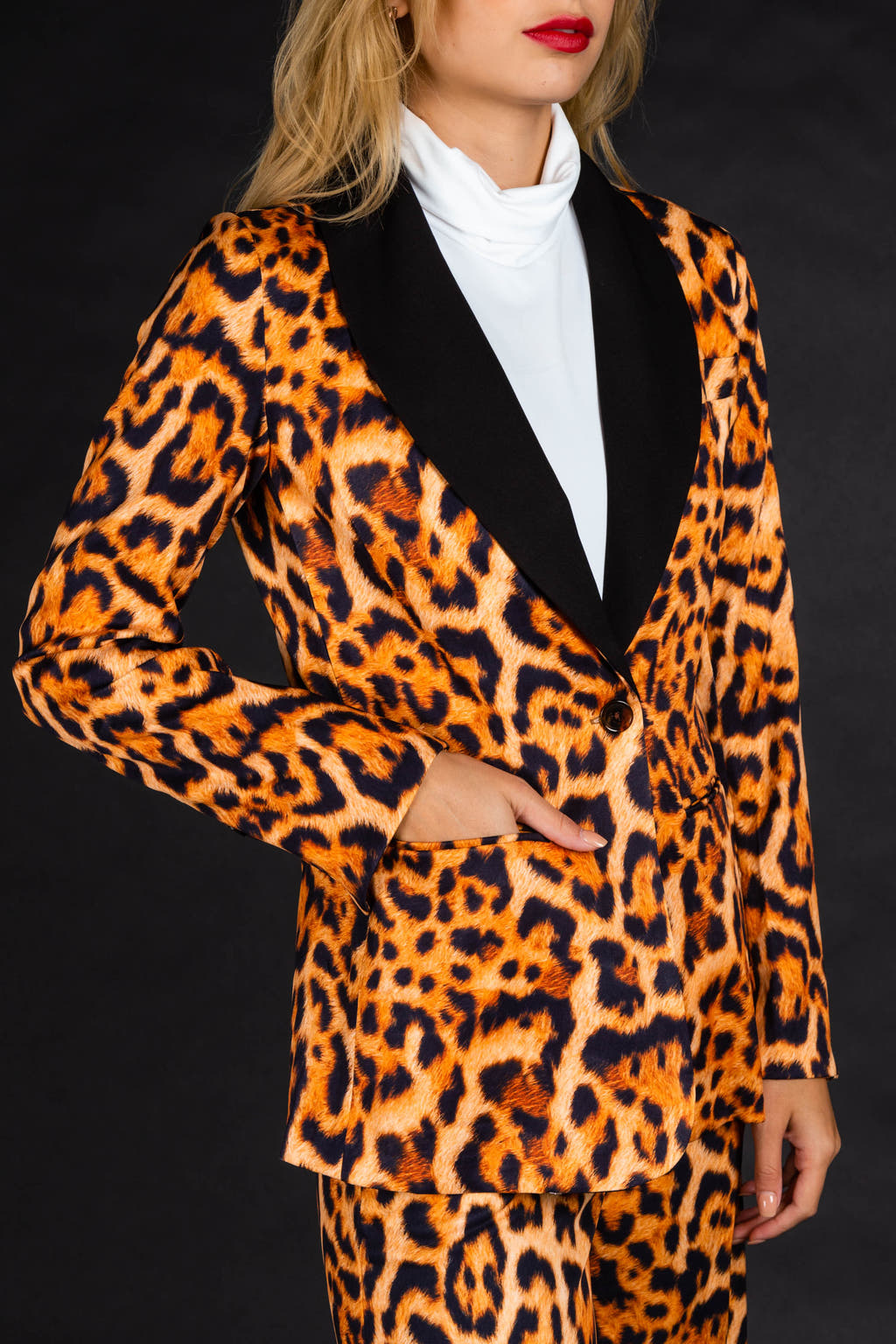 Leopard Print Blazer for Women