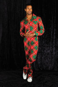 The Poinsettia Playboy | Red Plaid Christmas Flight Suit