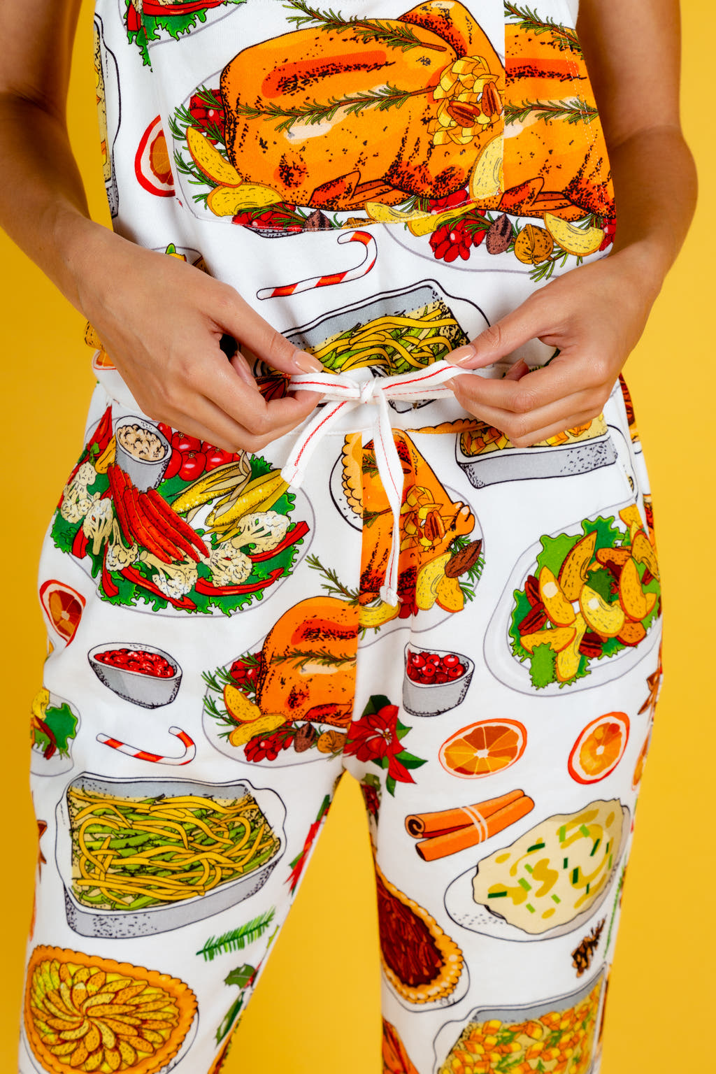 Feast of food thanksgiving pajamaralls for women