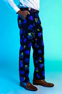 Men's hanukkah themed suit pants