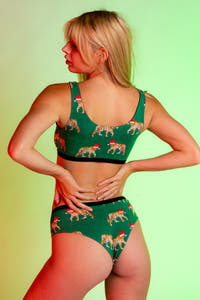 Green christmas tiger print underwear