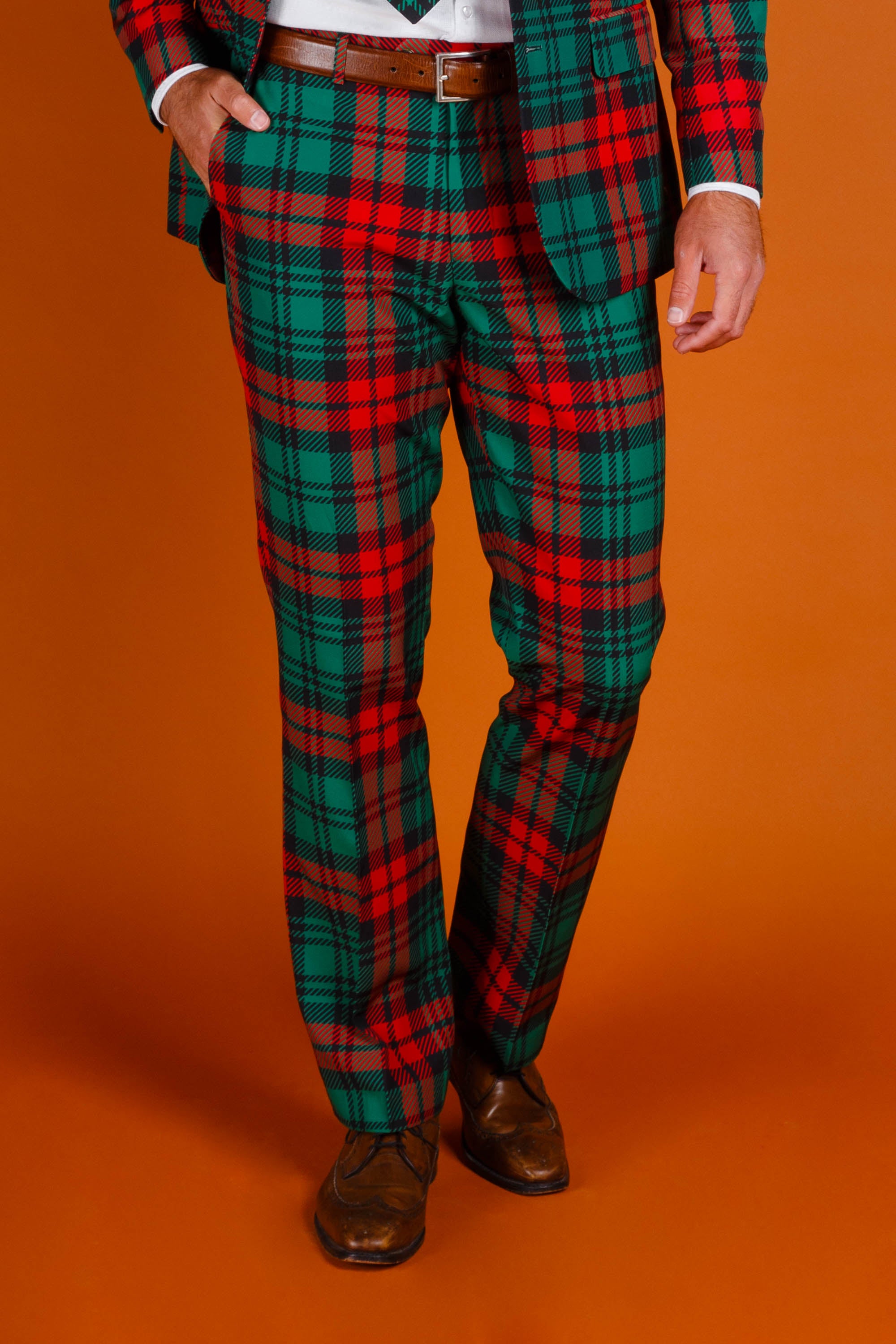 Red And Green Plaid Christmas Suit Pants
