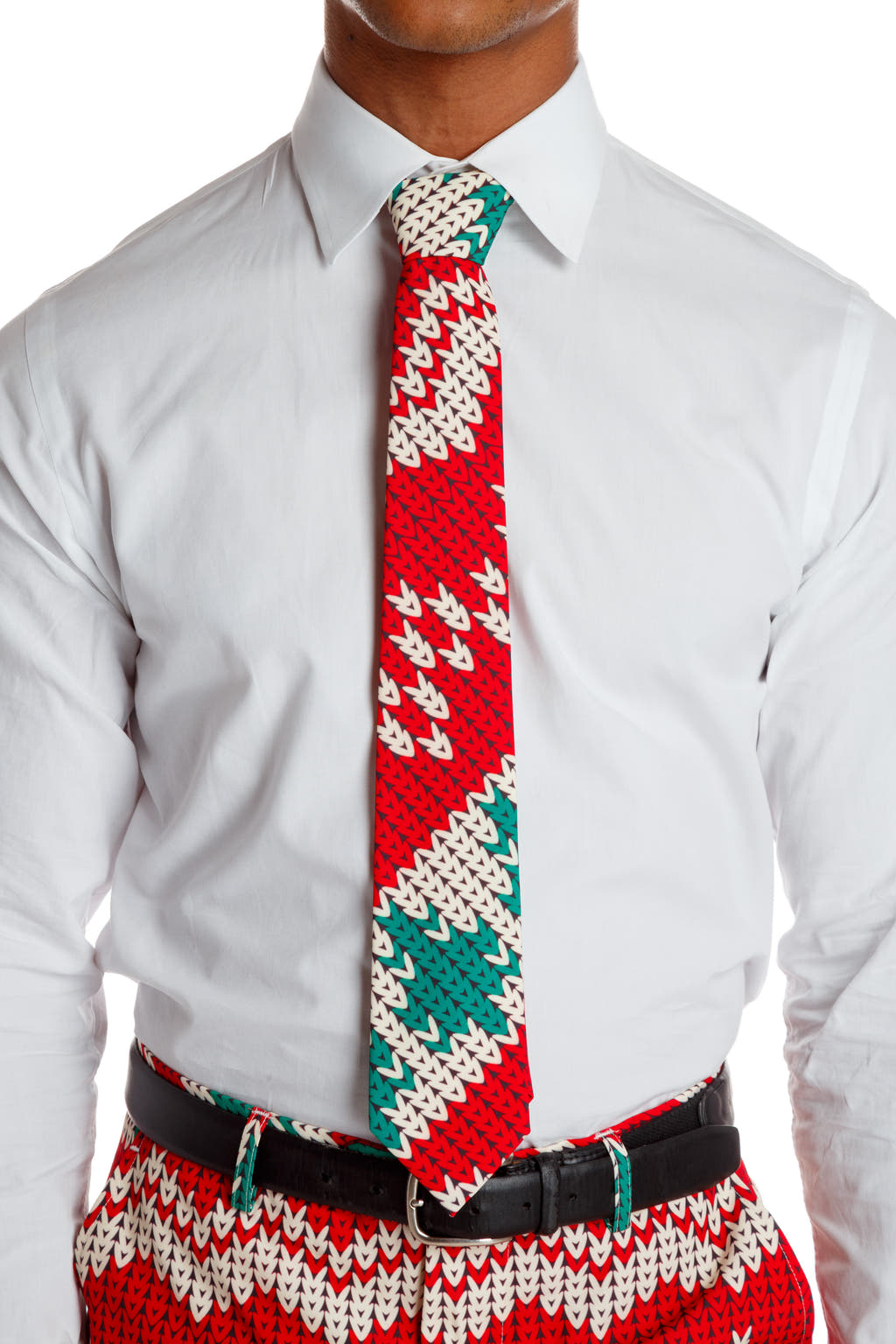 knit print christmas tie