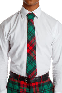 red and green plaid christmas neck tie