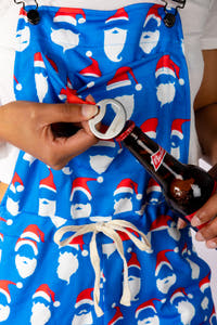 Womens Blue Christmas Pajamaralls