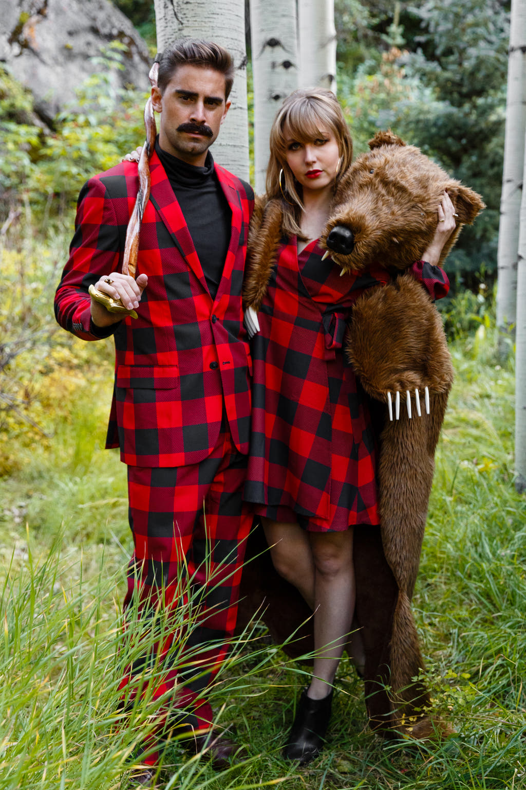 Couples matching buff check outfits