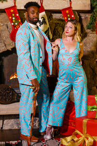 women's christmas peppermint jumpsuit