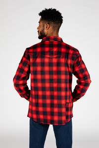 red and black plaid mens shirt