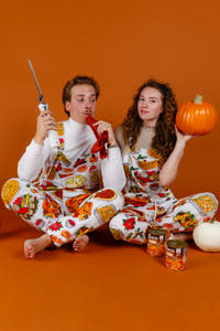 food thanksgiving pajama overalls