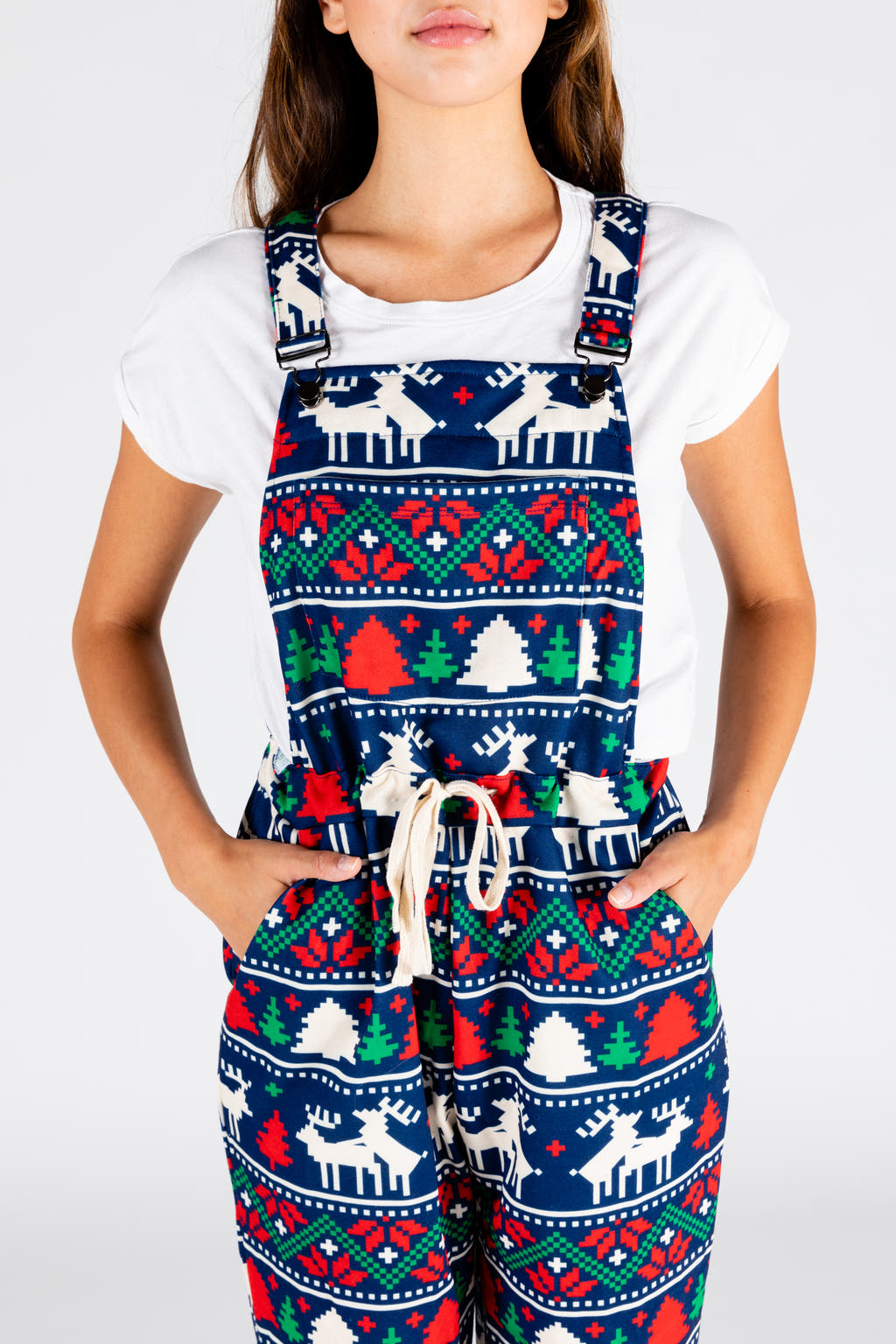 Womens Deer Themed Christmas Pajamaralls