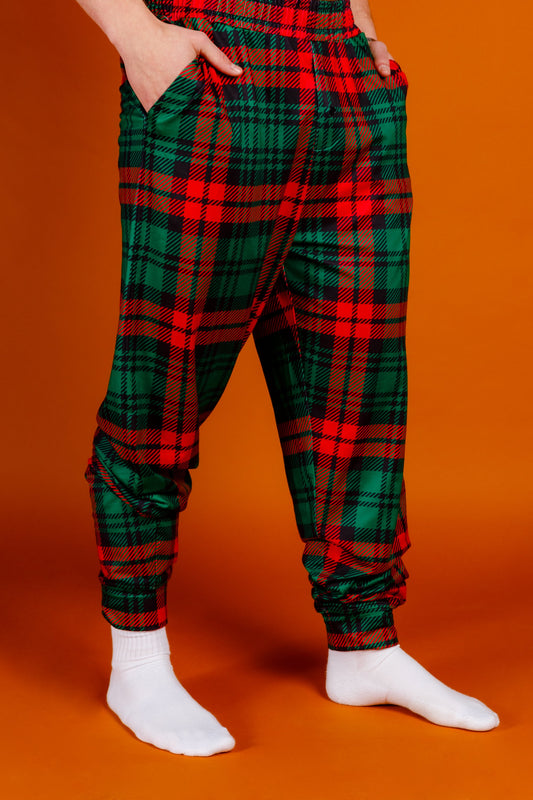 Men S Plaid Christmas Pajama Bottoms Lincoln Log Love Daddy