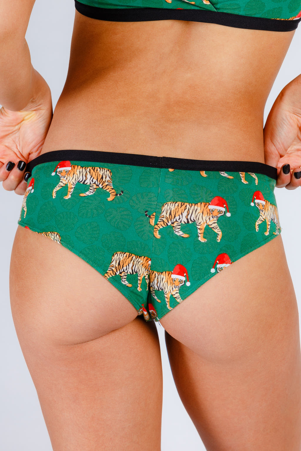 Green christmas tiger print underwear