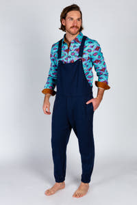 men's fuzzy naval pajamaralls