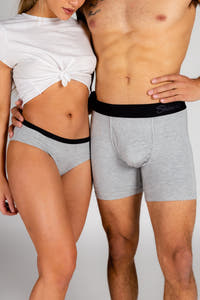 Heather Grey Ball Hammock® Boxer and Cheeky Matching Couples Underwear