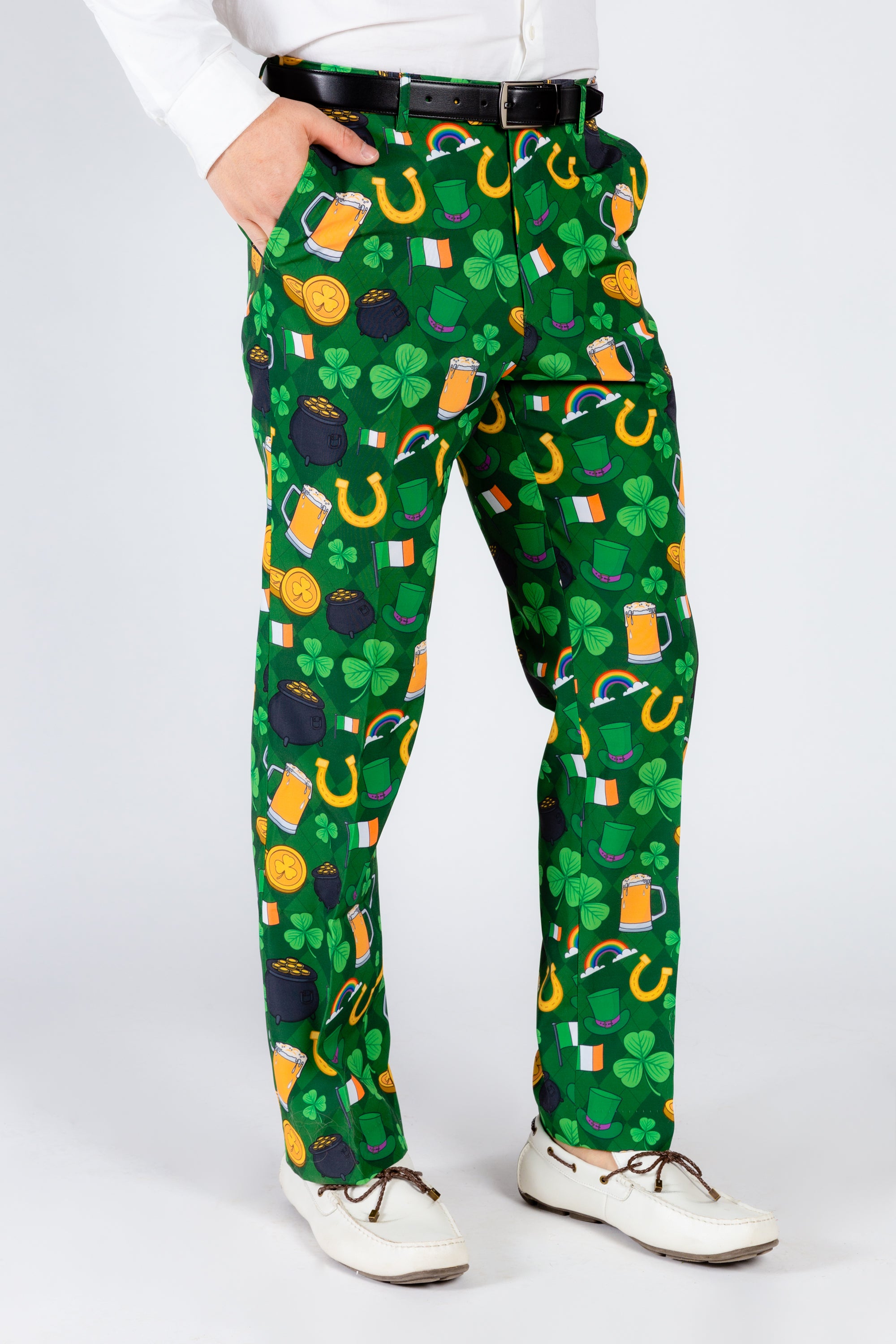 St. Patrick's Day Print Dress Pants | St. Pat's Gluttony