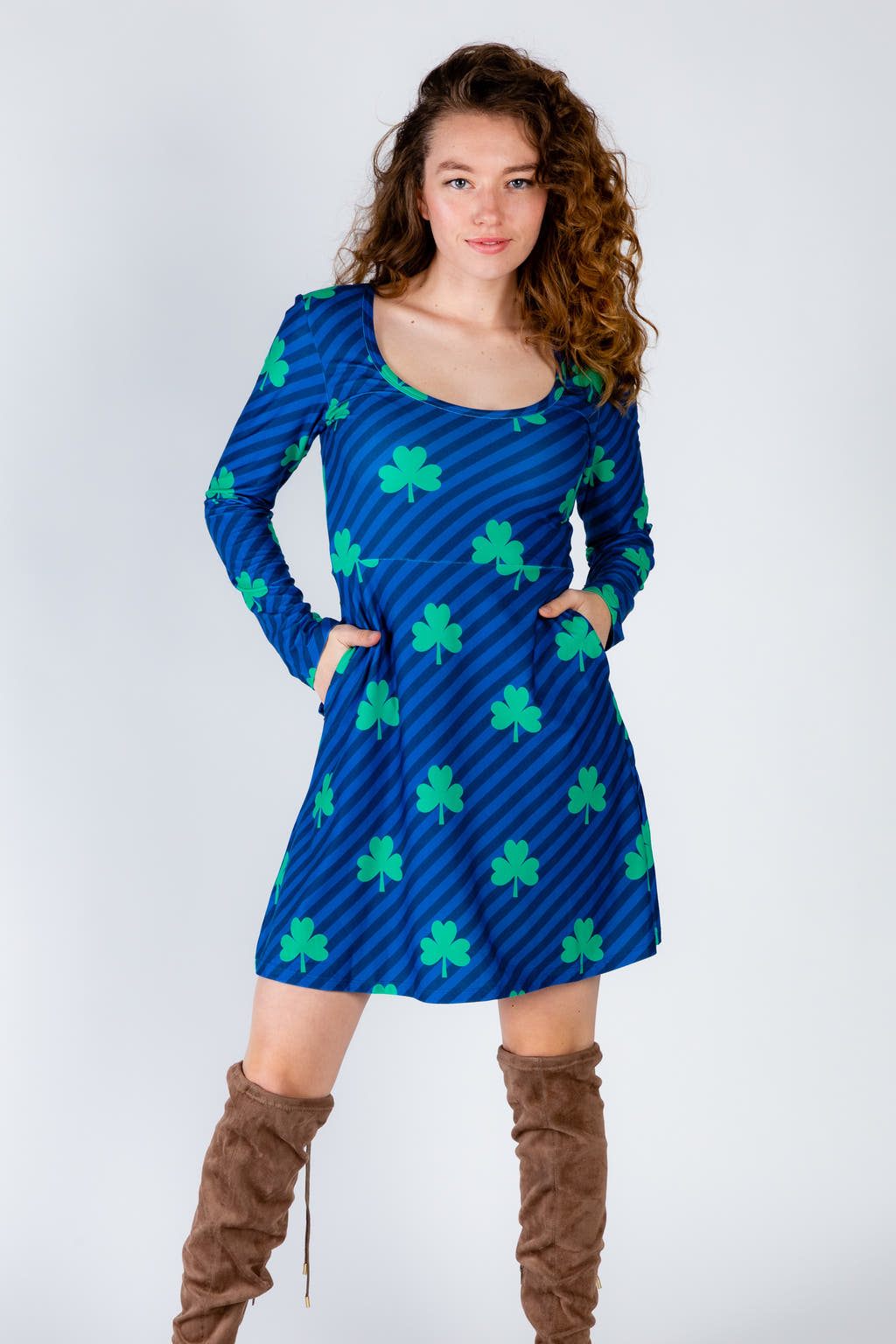 Shamrock printed skater dress