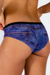 Denim print cheeky underwear