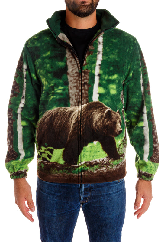 Bear Print Fleece Jacket | The Bear From The Revenant