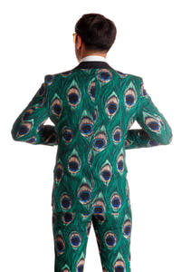 green peacock suit for men