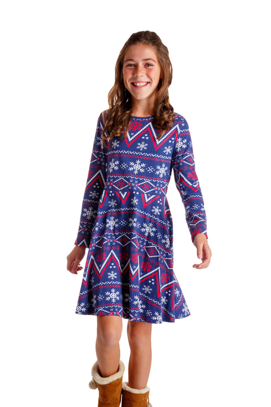 navy blue christmas dress girl