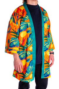 Men's orange hawaiian kimono 