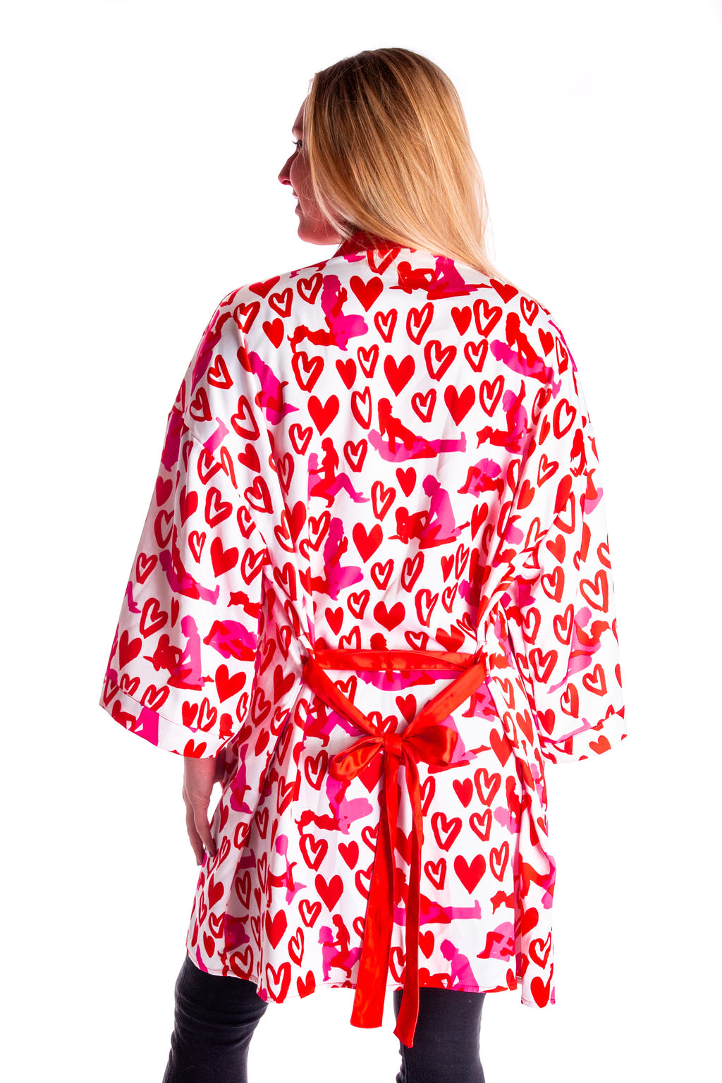 red and white unisex kimono