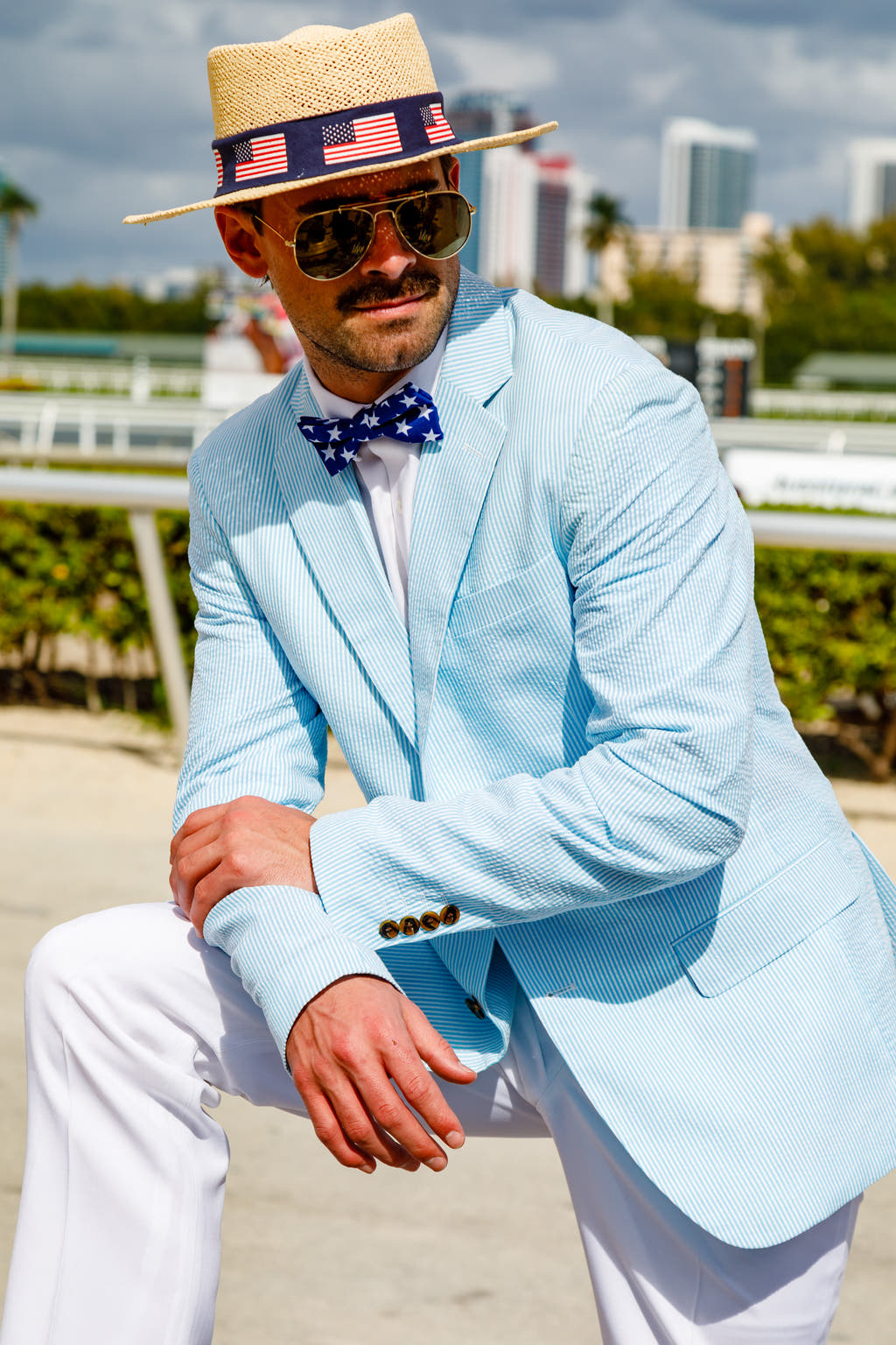 USA light blue seersucker blazer