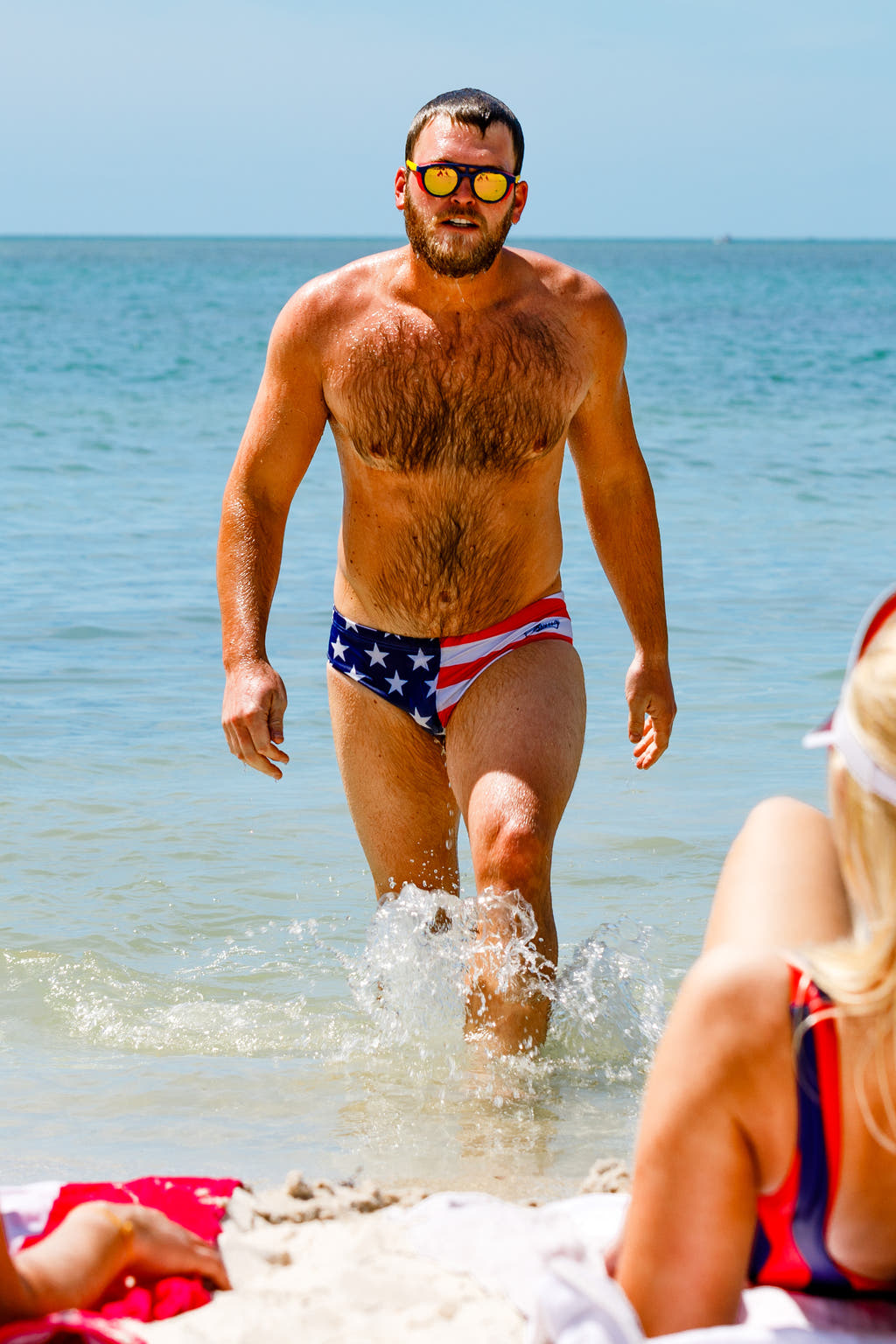 American flag swim brief