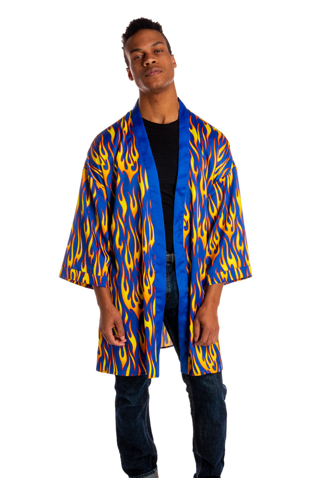 Unisex Flame Party Kimono | The Flava Town