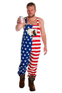 Men's american flag overalls 