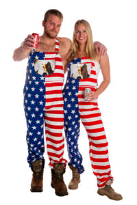matching usa overalls for couples