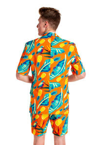 Men's orange and green palm tree suit 