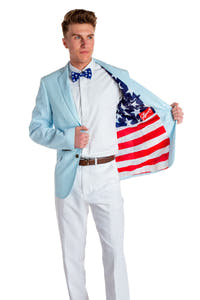 USA light blue seersucker blazer