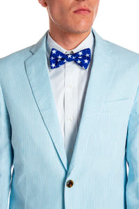 Light blue pinstripe blazer
