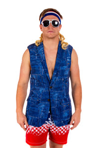 Denim sleeveless blazer