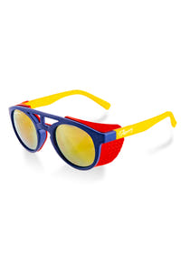 The Sun Cafe | Navy And Yellow Glacier Sunglasses
